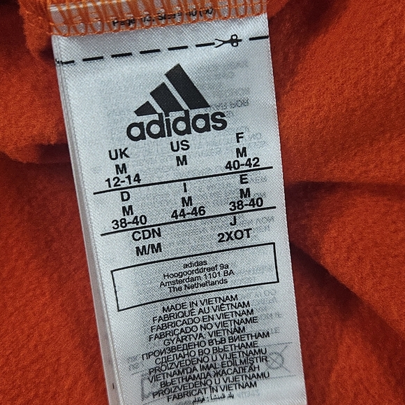 Adidas Sport Pullover Womens Medium 1/4 Button Orange White Performance Sweater - Picture 5 of 13
